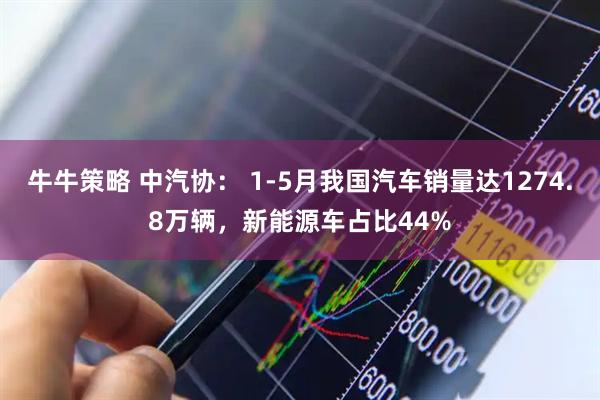 牛牛策略 中汽协： 1-5月我国汽车销量达1274.8万辆，新能源车占比44%