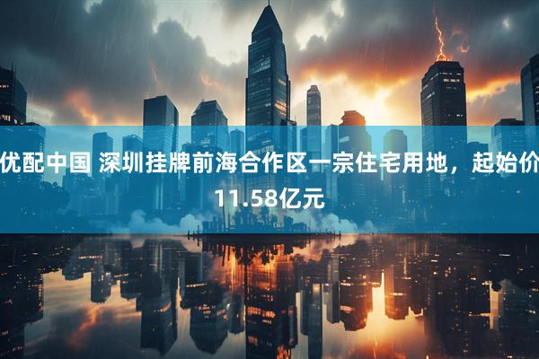 优配中国 深圳挂牌前海合作区一宗住宅用地，起始价11.58亿元