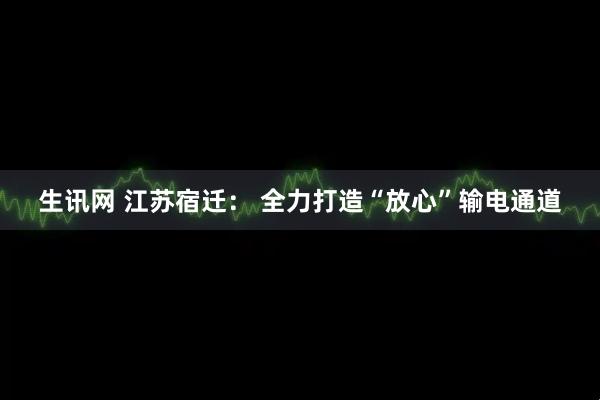生讯网 江苏宿迁： 全力打造“放心”输电通道
