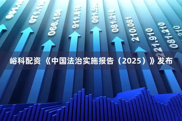 峪科配资 《中国法治实施报告（2025）》发布