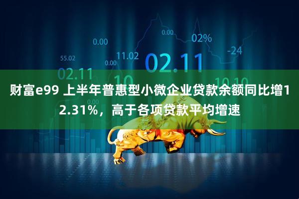 财富e99 上半年普惠型小微企业贷款余额同比增12.31%，高于各项贷款平均增速
